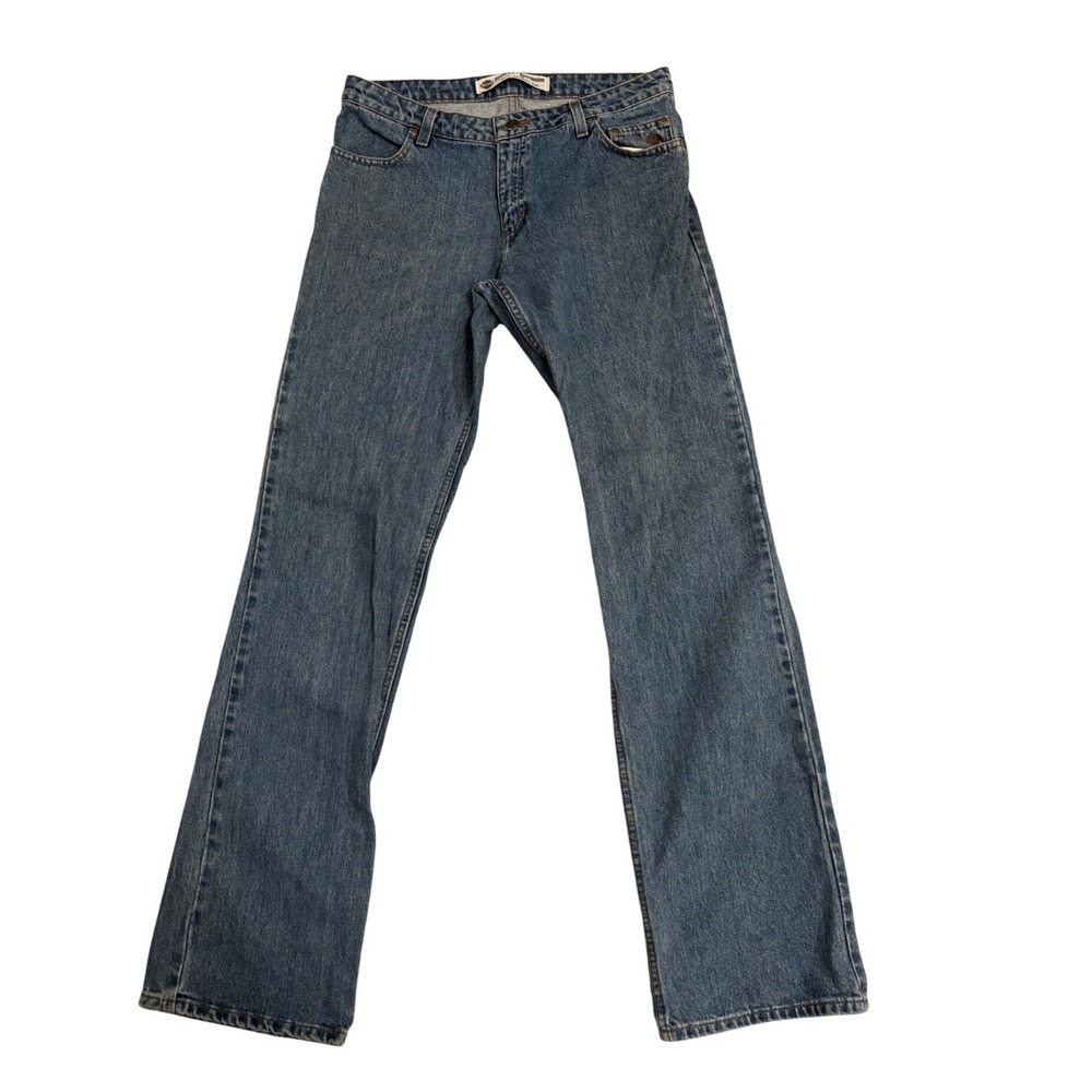 Harley Davidson MotorClothes Women's Bootcut Jeans Size 8 Long 100% Cotton